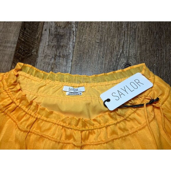 SAYLOR NWT Alberta Skirt in Orange Pleated Midi Skirt Resortwear Vacation XS - Picture 4 of 8
